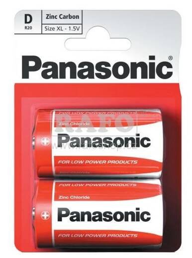 Baterie velký monočlánek, (R20), 1,5V, 2 ks, Panasonic