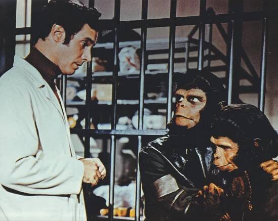 Útěk z Planety opic - Z filmu - Bradford Dillman, Roddy McDowall, Kim Hunter
