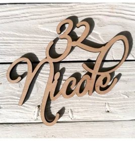Custom wooden name with an age - a birthday gift - Woodener shop
