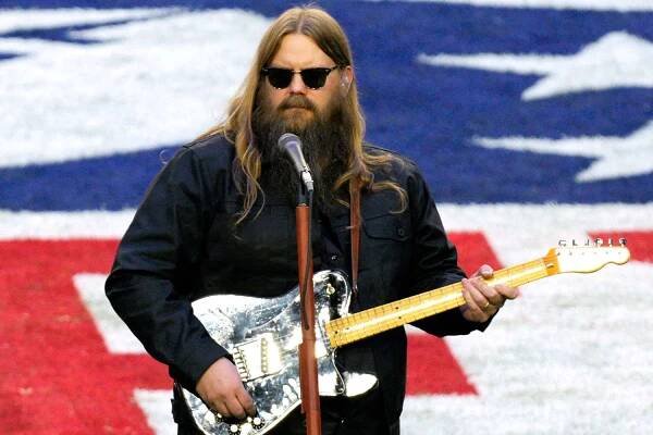 Chris Stapleton performing the national anthem ahead of kick-off Philadelphia Eagles v Kansas City Chiefs, Super Bowl LVII
