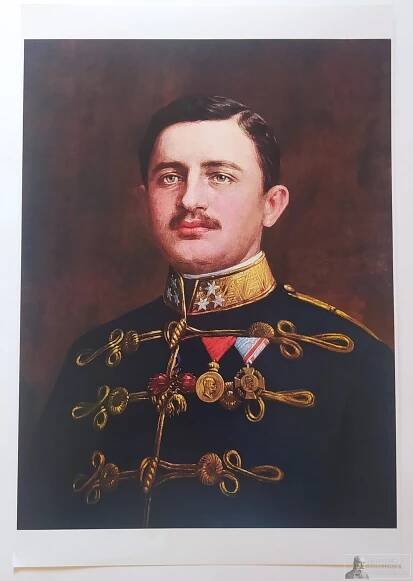 OBRAZ- císař Karel  32 cm x 44 cm  - Sběratelství