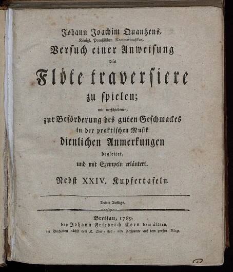 Versuch einer Anweisung die Flöte traversiere zu spielen (Quantz, Johann Joachim) – IMSLP