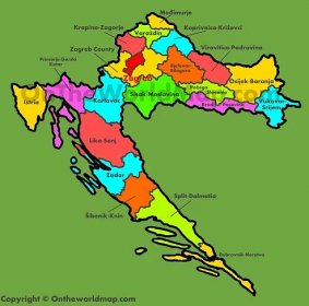 Administrative Map Of Croatia Images