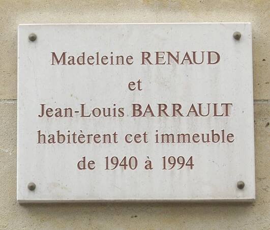 Soubor:Plaque Madeleine Renaud & Jean-Louis Barrault, Paris 16.jpg – Wikipedie