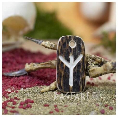 Přívěsek - Runa,ALGIZ" [ z, R ] - Vikinský amulet z jeleního parohu