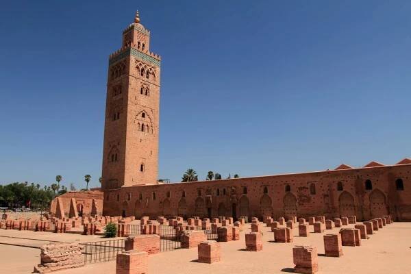The Koutoubia Mosque, which was completed under the reign of the Berber Almohad Caliph Yaqub al-Mansur (1184-1199 AD).