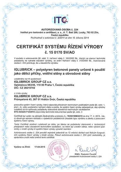Certifikáty | IGLUBRICK