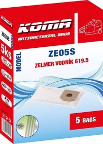 KOMA ZE05S - Sáčky do vysavače Zelmer Vodník textilní, 5ks