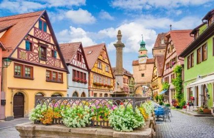 historické město rothenburg ob der tauber, franconia, bavorsko, německo - rothenburg ob der tauber - stock snímky, obrázky a fotky
