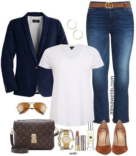 Plus Size Navy Blazer Outfit