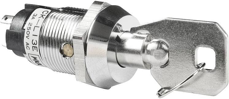 NKK Switches CKL13EFW01 CKL13EFW01 klíčový spínač 250 V/AC 3 A 1x zap/vyp/zap 2 x 45 ° 1 ks