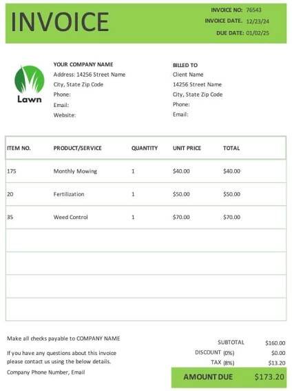 Downloadable Free Invoice Templates