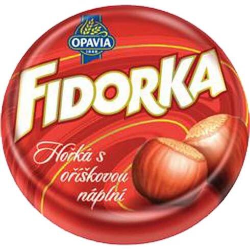 Fidorka Hořká s oříškovou náplní červená 30g