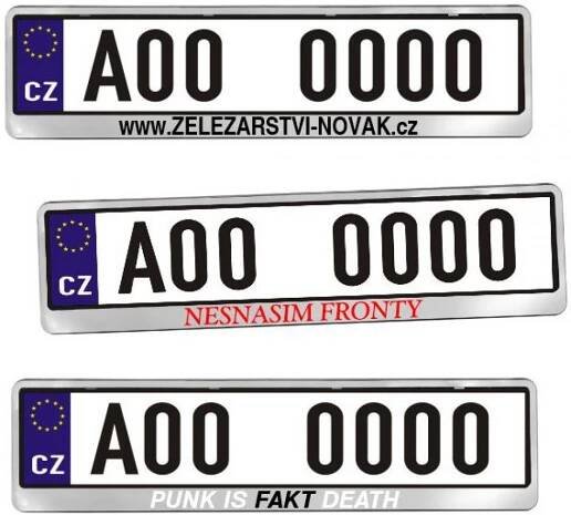 Rámeček pod SPZ chrom s vlastním potiskem
