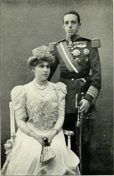 King Alfonso XIII of Spain with his wife Queen Victoria Eugenie of Battenberg