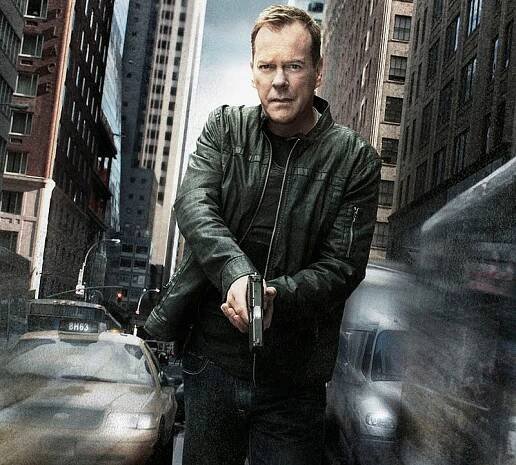 Kiefer Sutherland jako Jack Bauer v deváté řadě seriálu 24 hodin.