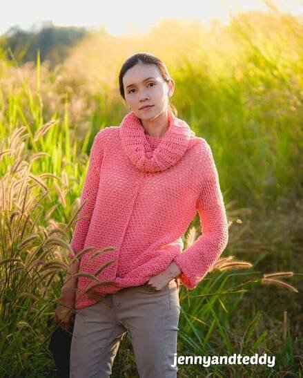 Free Crochet Jane Cowl Neck Sweater Pattern