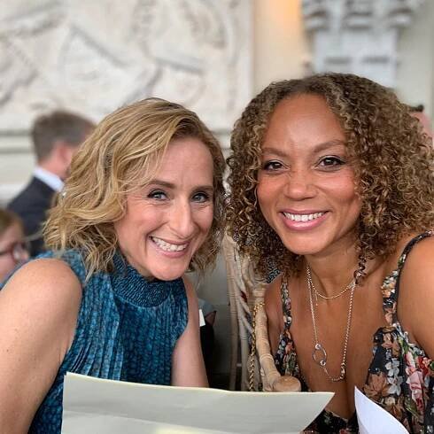  Angela Griffin (right) was also at the wedding and looked stunning in a pretty floral dress