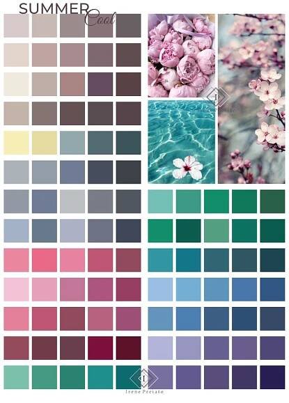 True Summer / Estate Cool o Fredda | Summer color palettes, Color analysis summer, Soft summer colors