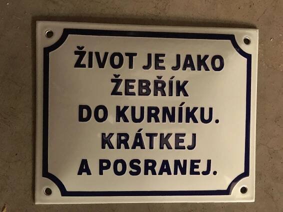 Smaltovaná cedule nová - Dům a zahrada