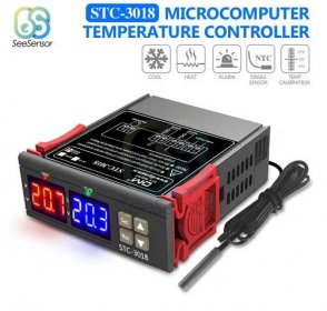 Digitální termostat STC-3018 rozsah -55°C~120°C, 230V AC   - Elektro