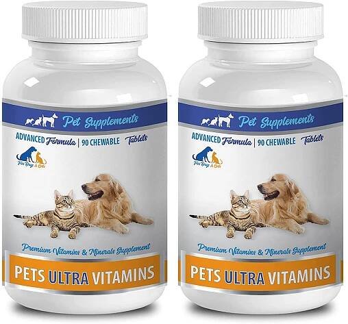 Dog Eye Supplement – PET Ultra Vitamins – Premium Minerals – for Cats and Dogs – Vitamin e for Dogs – 2 Bottle (180 Chewable)