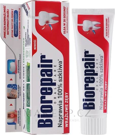 Zubní pasta Rychlé odstranění citlivosti Biorepair Oralcare Fast Sensetive Repair