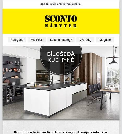 _Nadčasová bílošedá kuchyně.