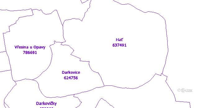 Katastrální mapa Hať