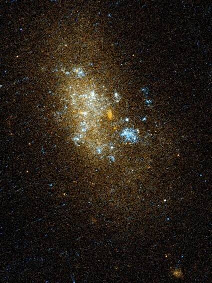 'Raw' HST image of part of irregular galaxy NGC 14, also known as Arp 235