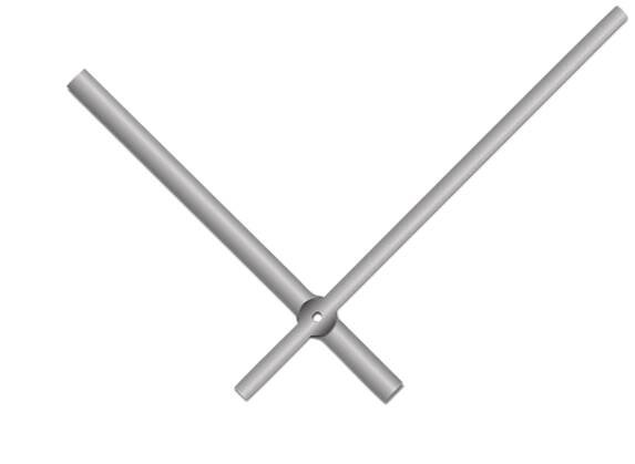 Stříbrné rovné hliníkové ručičky na hodiny 145 mm | 113 mm APH015S
