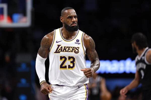 LeBron James in Lakers uniform.