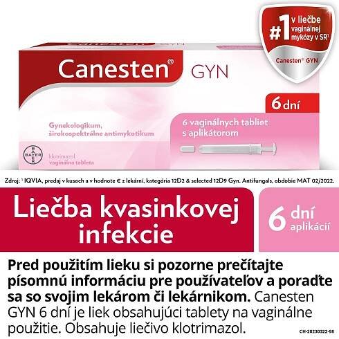 Canesten GYN Kombi 1×500 mg, komplexná liečba kvasinkovej infekcie
