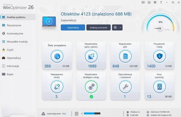Optimalizátor Windows WinOptimizer 26 Ashampoo za 549.00CZK - Allegro