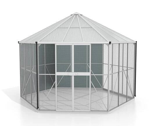 Vogelvoliere Vogelvoliere Circus 9000 - Alufarben, Basics, Metall (336/187,5/383,3cm)