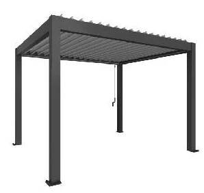 Biohort Pergola 3x3,5m, tmavě šedá metalíza/lamely stříbrná metalíza