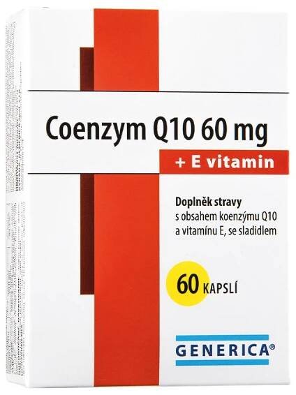 Coenzym Q10 60 mg + E vitamín Generica 60 kapslí