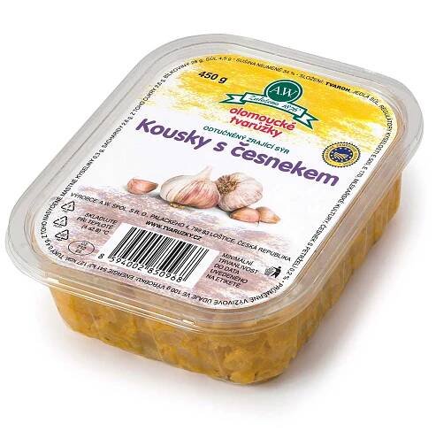 Olomoucké tvarůžky Kousky s česnekem 450 g - Tvarůžky