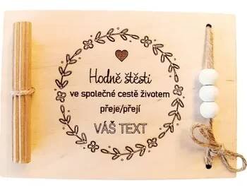 Dřevěné přání na bankovku ke svatbě ♥️ Vlastní text