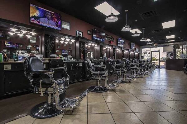long view inside mike barbershop