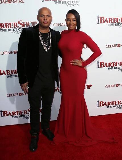 Stephen Belafonte and Mel B at the Barbershop: The Next Cut premiere.