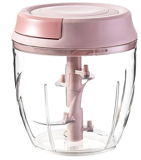 RUČNÍ DRTIČ POTRAVIN – VELKÝ SEKÁČEK RŮŽOVÝ 1000 ML