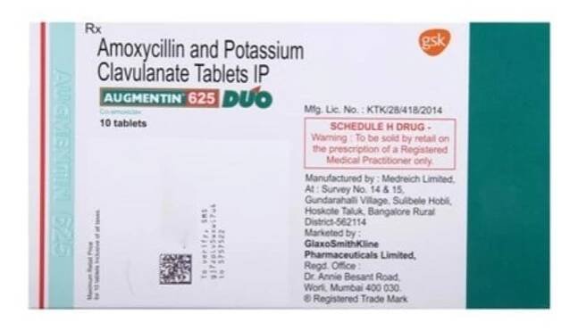 AUGMENTIN DUO 625 MG 10 Tablets