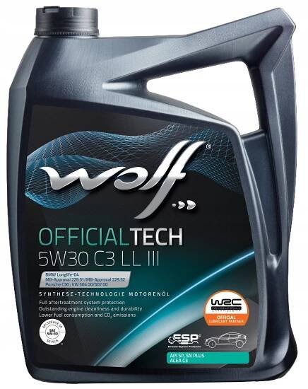 Wolf OFFICIALTECH 5W-30 C3 LL III 5 l od 790 Kč - Heureka.cz