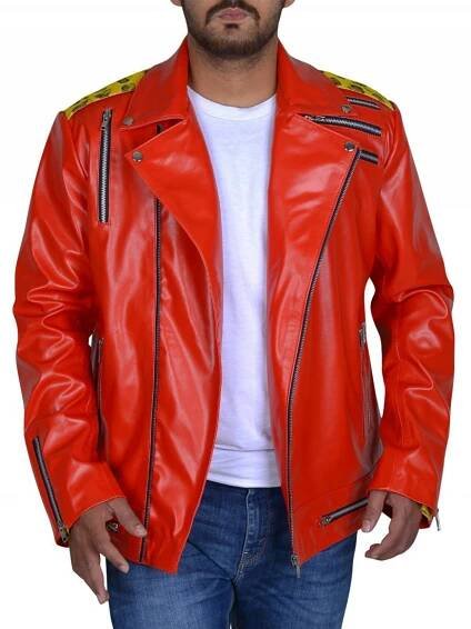 Wrestler Eric Arndt Red Leather Jacket – Films Wear