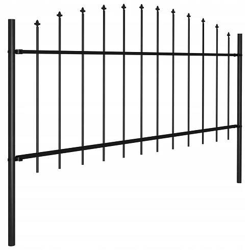 vidaXL Plotové panely s hrotmi, oceľ, (0,5-0,75) x 8,5 m, čierne Kód výrobcu 277707