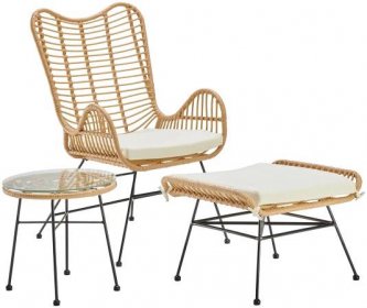 Zahradní Relaxační Židle Egon - černá/béžová, Moderní, kov/textil (117/107/111cm) - Modern Living