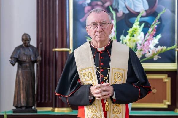 Pietro Parolin, Cardinal Secretary of State, conducting a religious service in Lviv, Ukraine on July 19, 2024.
