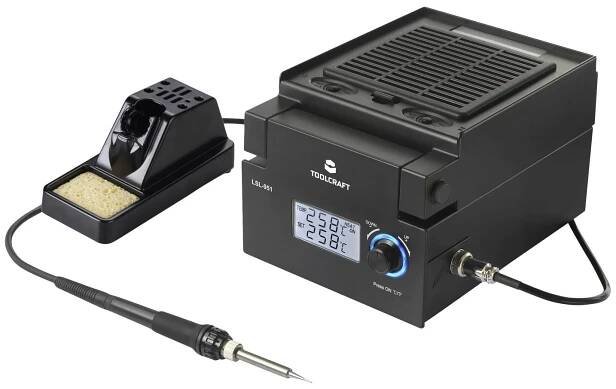 TOOLCRAFT LSL-951 Pájecí stanice s LED osvětlením a odsáváním pájecích výparů digitální 80 W 160 - 480 °C