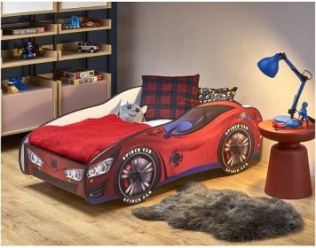 Dětská postel s matrací SPADIRCOR červená, 70x140 cm | Sconto